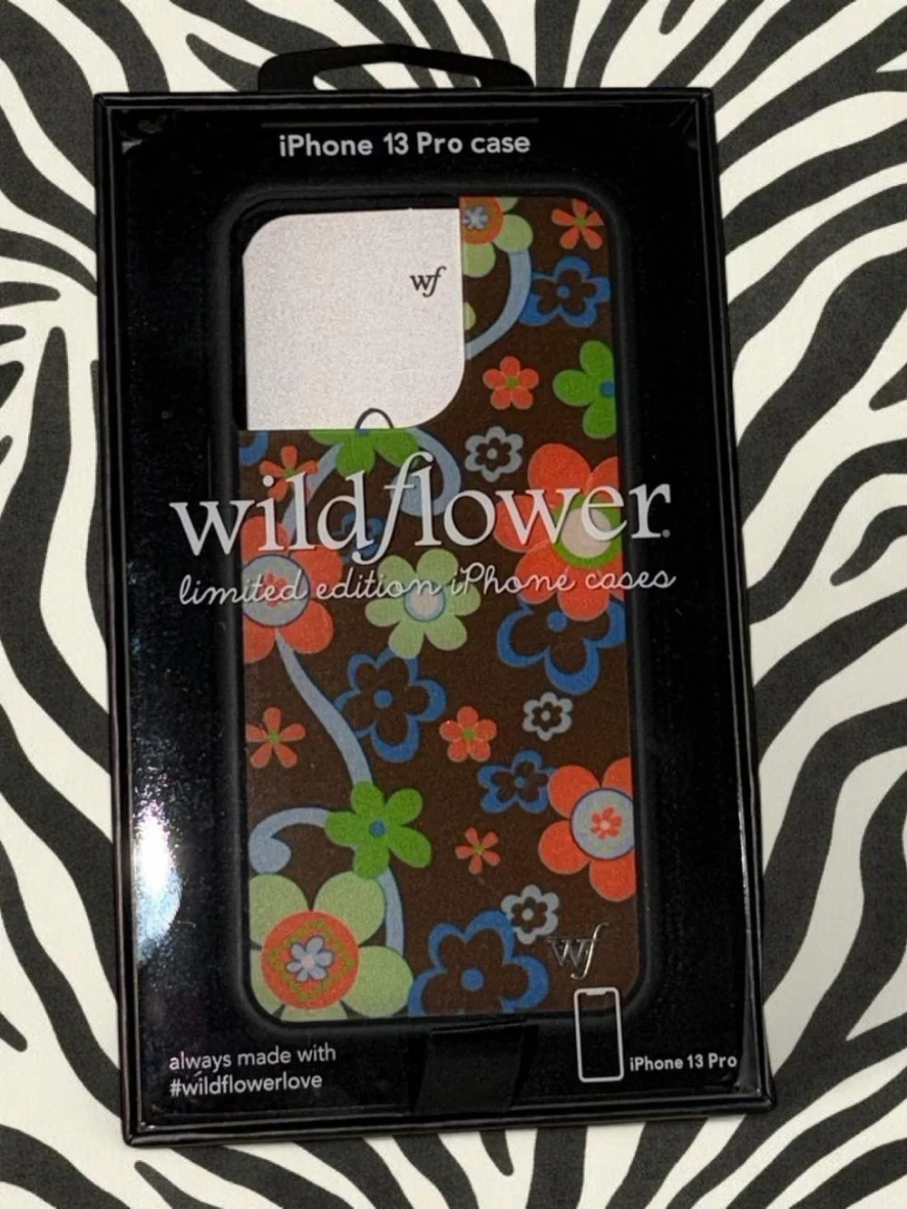 Wildflowers Brown Floral iPhone 13 Pro Case with Multicolor Flowers